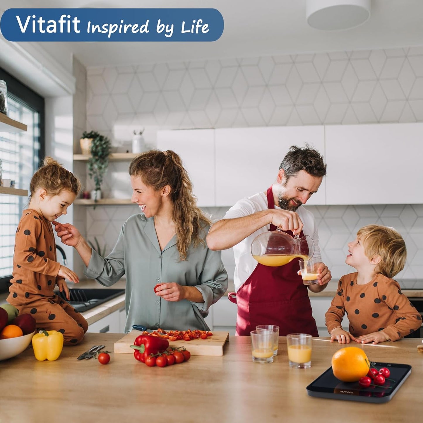 Vitafit 33lb/15kg Digital Food Scale in High Precision 0.1oz/1g, Our Own Kitchen Scale Professional Factory Since 2001, Home and Kitchen Essentials for Cooking and Baking, LED, 3*AAA Batteries, Black