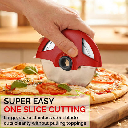 UHIYEE Pizza Cutter Wheel, 4.3 Inch Stainless Steel Pizza Slicer with Protective Blade Cover, Detachable Dishwasher Safe Pizza Cutter for Thin Crust, Thick Crust, Flatbread and Pastry
