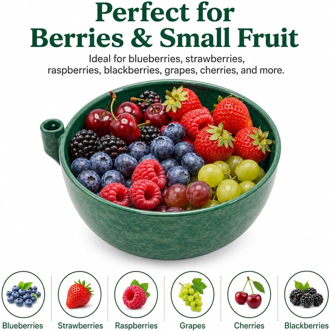 Self Spinning Berry Washing Bowl, Automatic Fruit Vegetable Washer Spinner with Drain Basket, Quick Cleaning Multipurpose Kitchen Fruit Washing Basket for Berry Grape Cherry