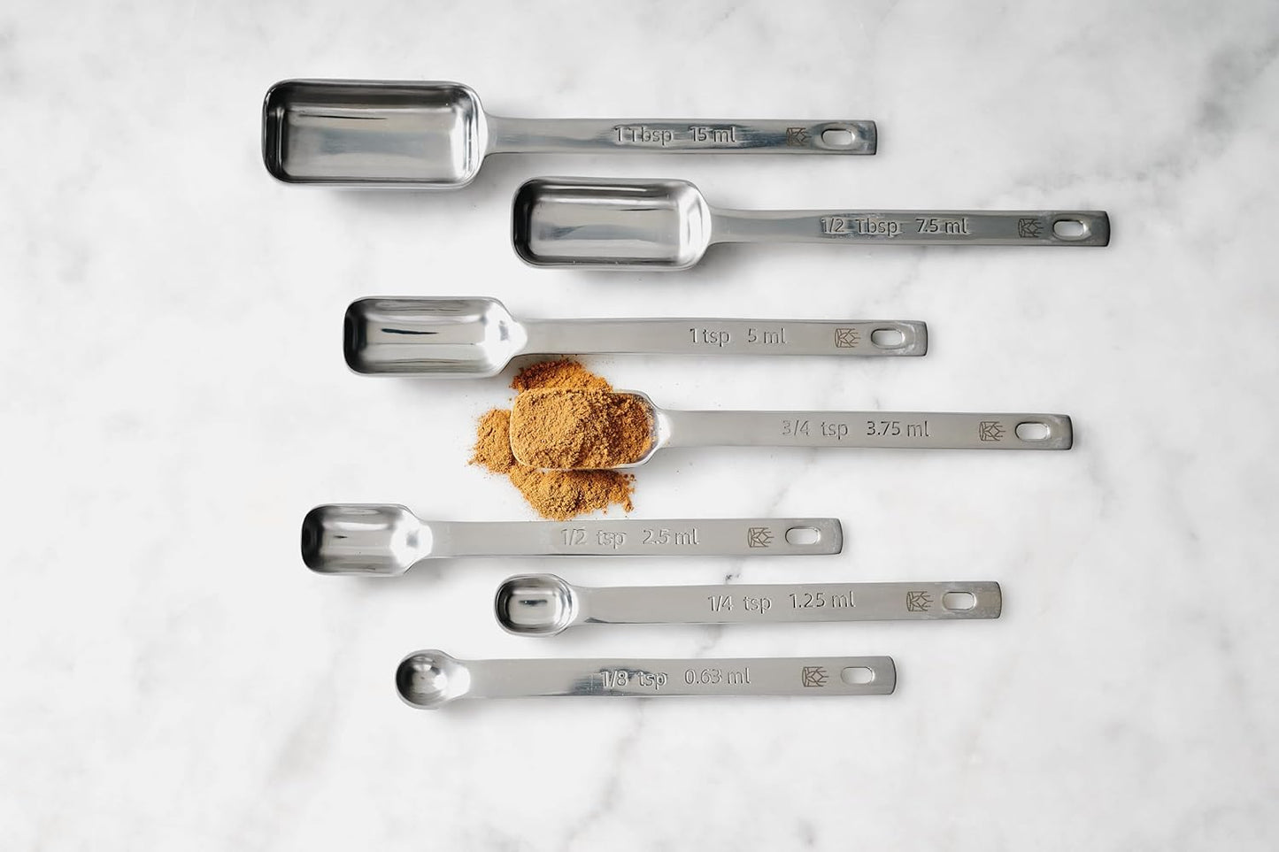 King Arthur Baking Company Odd-Sized Measuring Spoons, 18/8 Stainless Steel, 5-Piece Set, Precision Measures, For Baking And Cooking