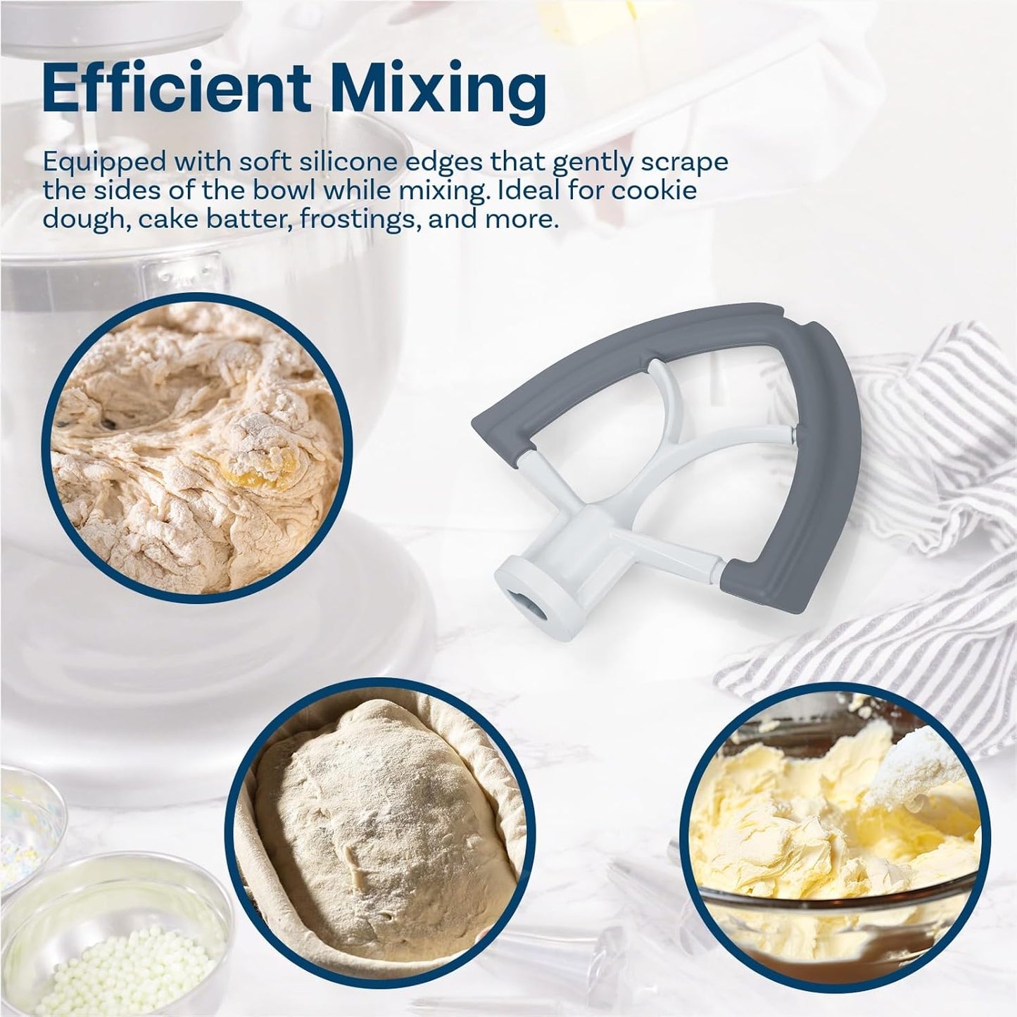 Mixer Attachments for KitchenAid 4.5–5 Quart Tilt-Head Stand Mixers – Compatible with Artisan & Classic – Beaters, Whisks, Dough Hooks & Attachment Sets by MMOBIEL (6-wire Whip, Stainless Steel)
