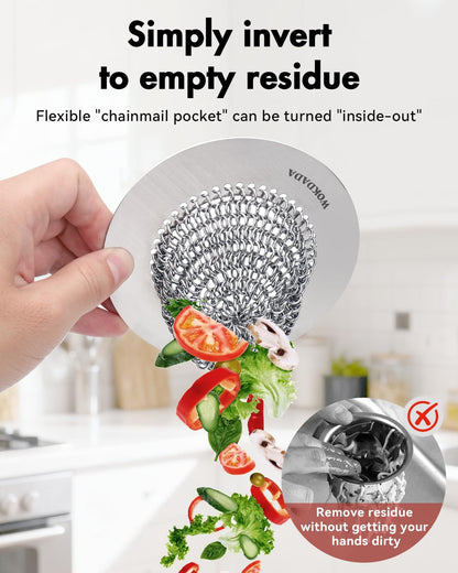 Wokdada Sink Drain Strainer, Reversible No Clog Mesh Kitchen Sink Drain Strainer, 304 Stainless Steel & Rust-Proof/Masterfully Handcrafted, Easy Clean, Dishwasher Safe, Fits Standard Sink Drain