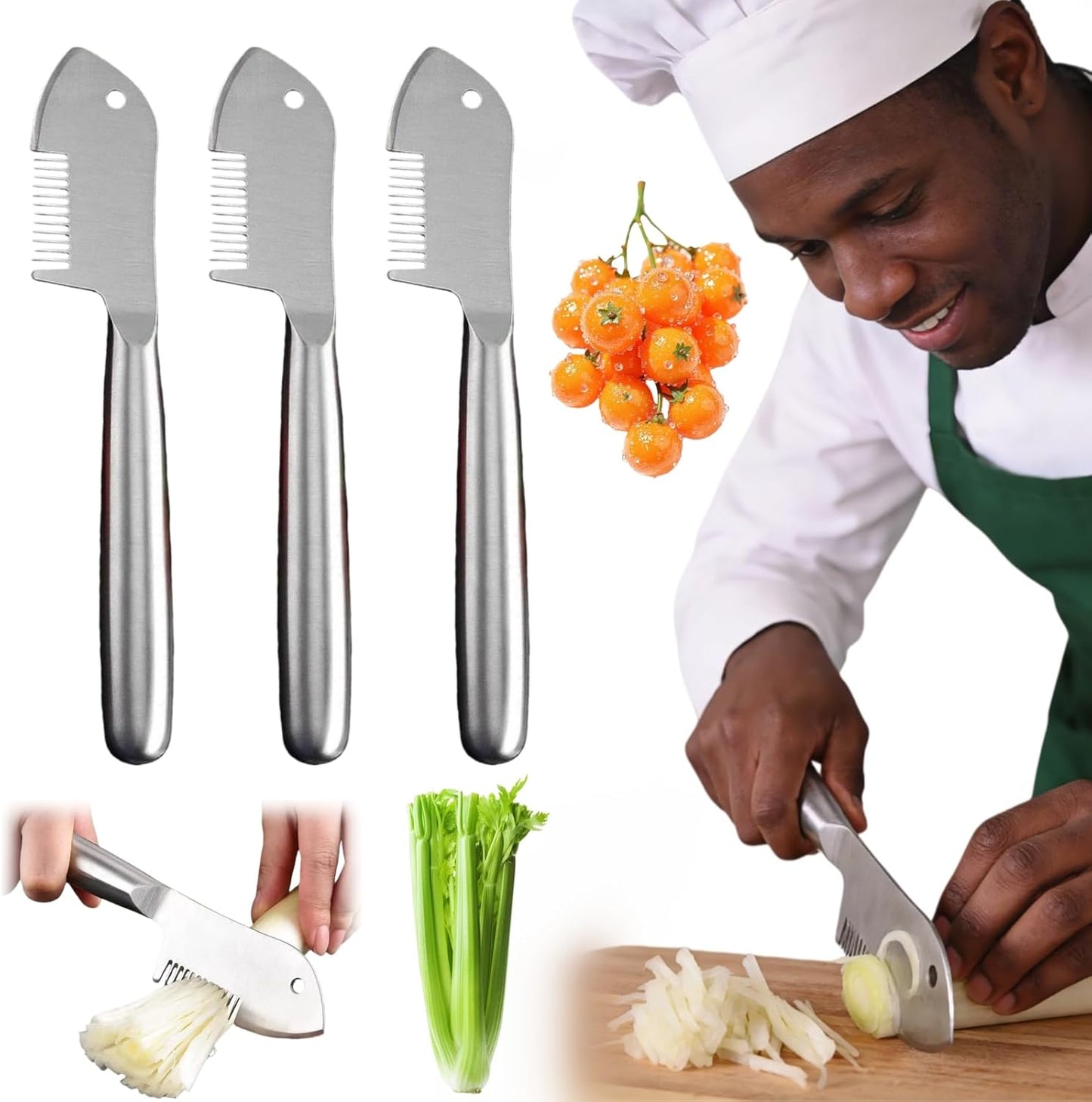 Stainless Steel Multi-purpose Julienne Peeler, Precision Julienne Blade, Vegetable Juliennes Slicer, Quick & Easy Kitchen Shredder Tool with Comfortable Handle & Hanging Hole (1PC)