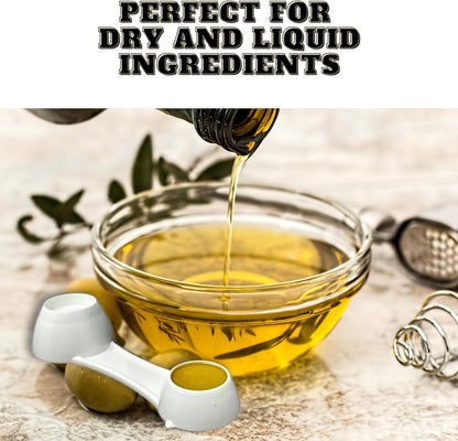 All in One Measuring Spoon for Baking & Cooking – 1 Tbsp, 1 Tsp, 1/2 Tsp, 1/4 Tsp – Durable Plastic, Dishwasher Safe – Accurate Dry & Liquid Measure – Rugged Kitchen Tool – Made in USA