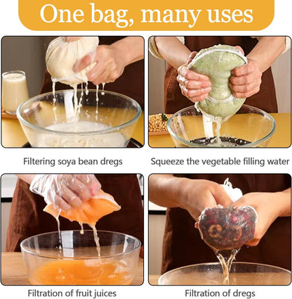 Cheese Cloth Bag For Straining, Nut Milk Bag - Reusable Straining Bags For Nut Milk, Soy Milk, Dumpling Fillings, And More (3, S) (3, S)