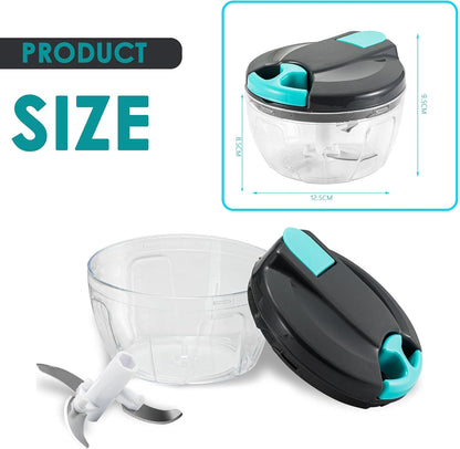 Multi-Function Manual Food Chopper & Processors with Handle and Cover,Vegetable Chopper Shredder,Garlic Press,Suitable for Onions Garlic Peppers Carrots Gingers Fruits,Ideal Gift for Kitchen(Green)