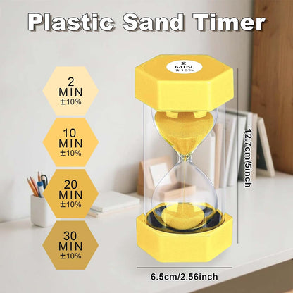 5 Minute Hourglass Sand Timer, Plastic Hexagon Hourglass Sand Clock 5 Min, Reloj De Arena 5 Minutos,Unbreakable Green Hour Glass Sandglass for Classroom Games Kitchen (Green)