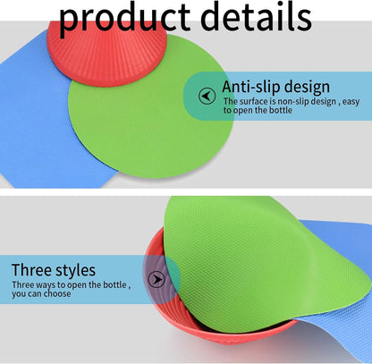 3 Pcs Rubber Jar Opener Gripper Pads, Multi Purpose Jar Bottle Can Lids Gripper Openers Reusable, for Seniors Weak Hands, Most Bottles, Used as Kitchen Coasters