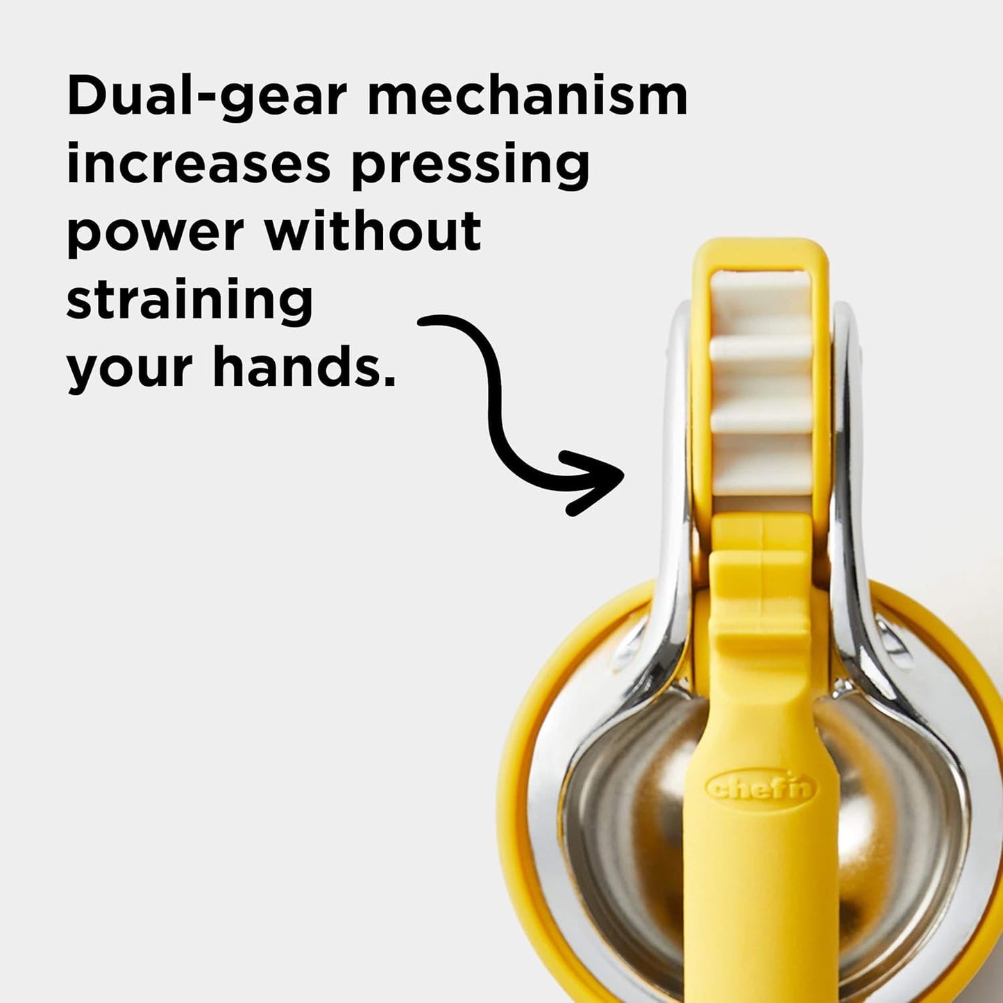 Chef'n FreshForce Lemon Squeezer Citrus Juicer, Manual Hand Press with Dual-Gear Power for Maximum Juice Extraction, Durable, Lime Green