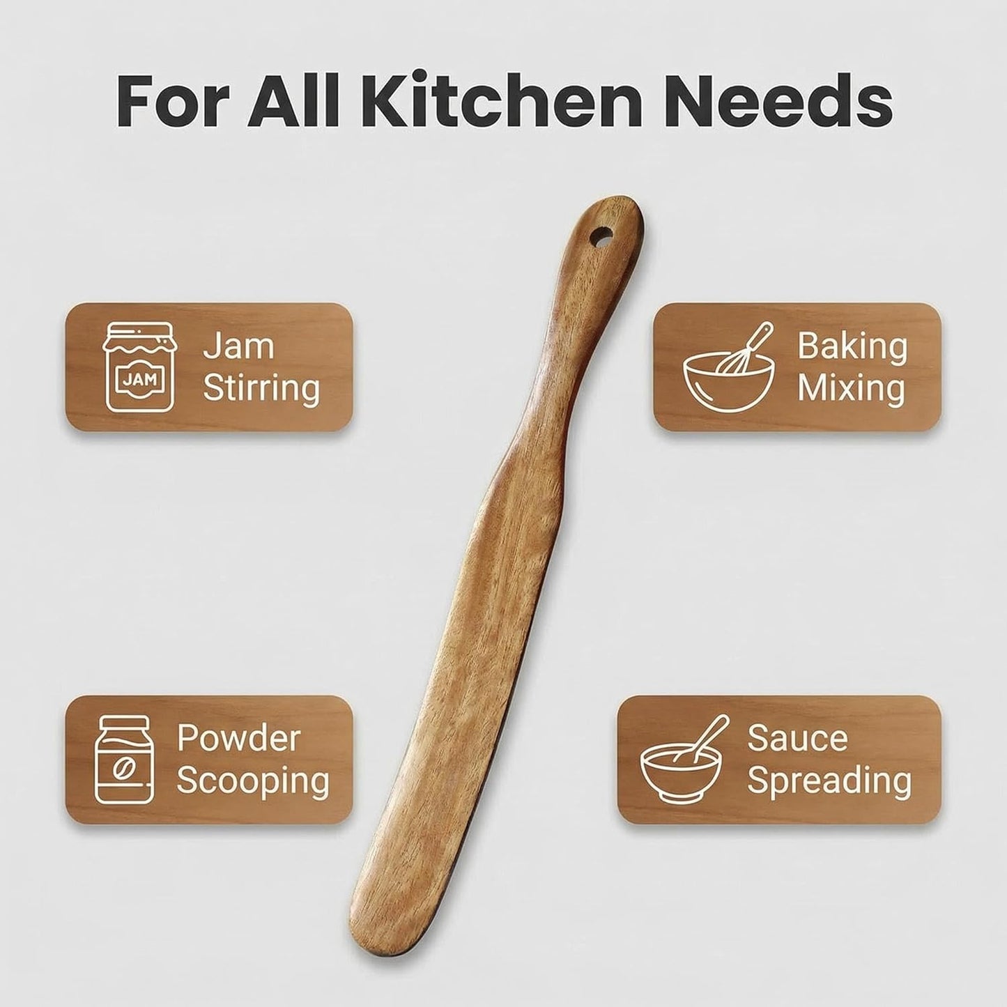 Skinny Spurtle for Sourdough Starter, Mixing,Reaching Bottom of Jars,Dough Whisk,Long Handle Wooden Spatula, Spurtles Kitchen Tools for NonStick Cookware