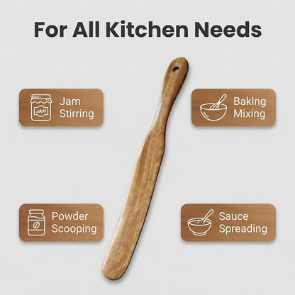 Skinny Spurtle for Sourdough Starter, Mixing,Reaching Bottom of Jars,Dough Whisk,Long Handle Wooden Spatula, Spurtles Kitchen Tools for NonStick Cookware