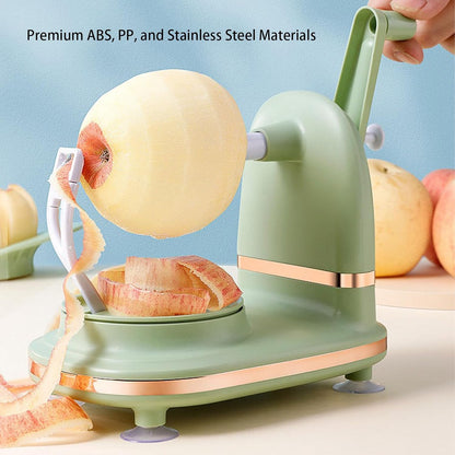 Apple Peeler, Apple Corer Slicer Peeler with Upgraded Stainless Steel Blades Manual Rotating Kitchen Gadget Pear Peeler Includes 2 Replacement Heads for Apple Pear Citrus(Light Green)