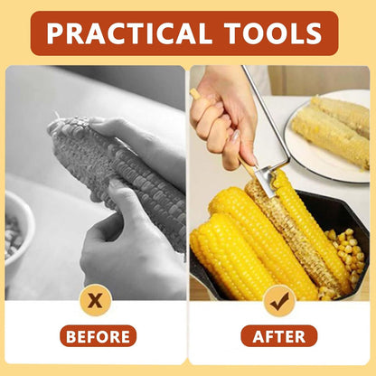 Corn Kernel Remover Tool - Stainless Steel Corn Peeler with Ergonomic Handle, Quick & Safe Corn Stripper for Home Kitchen, BBQ, Restaurants - Dishwasher Safe & Rust-Proof