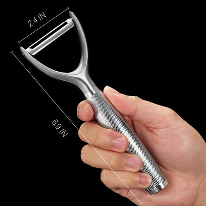 Serrated Blade Premium I Type 304 Stainless Steel Multifunctional Kitchen Peeler Real Wood Handle Ultra Sharp Blade Vegetable Potato Apple（Agarwood）