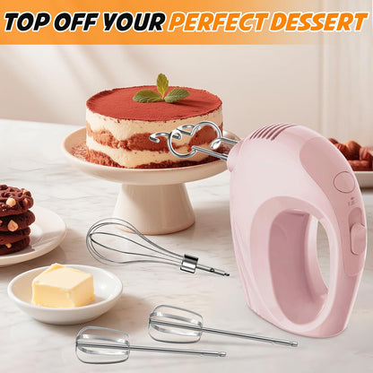 Hand Mixer, 5-Speed Electric Whisk with Turbo Boost Includes 5 Stainless Steel Attachments - Great Stand Mixer Alternative for Baking Cakes, Bread & More