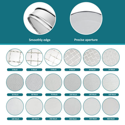 304 Stainless Steel Lab Sieve Screen Mesh, 6 Mesh(3.5mm) Aperture Test Sieve, 12Inch(30cm) Diameter Economy Standard Analysis Sample Test Sieves for Industrial Laboratory Homes - Colors A