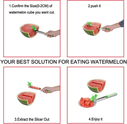 Watermelon Windmill Cutter Slicer, YIDADA Stainless Steel Shape Fruit Tools Quickly Cut Tool Kitchen Gadgets with Melon Scoop