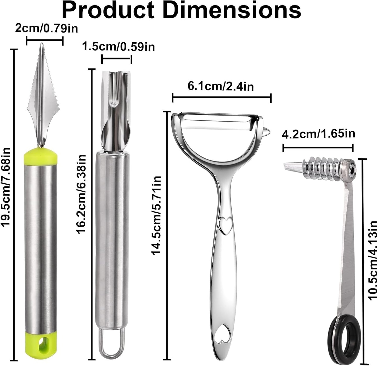 3pcs Kitchen Tools Set, Include Vegetable Spiral Cutter Cutting V-Shape Fruit Carving Knife and Multi-Functional Multifunctional Peeler Spiralizer for Potatoes Slicer or Melon Baller Cooking Tools