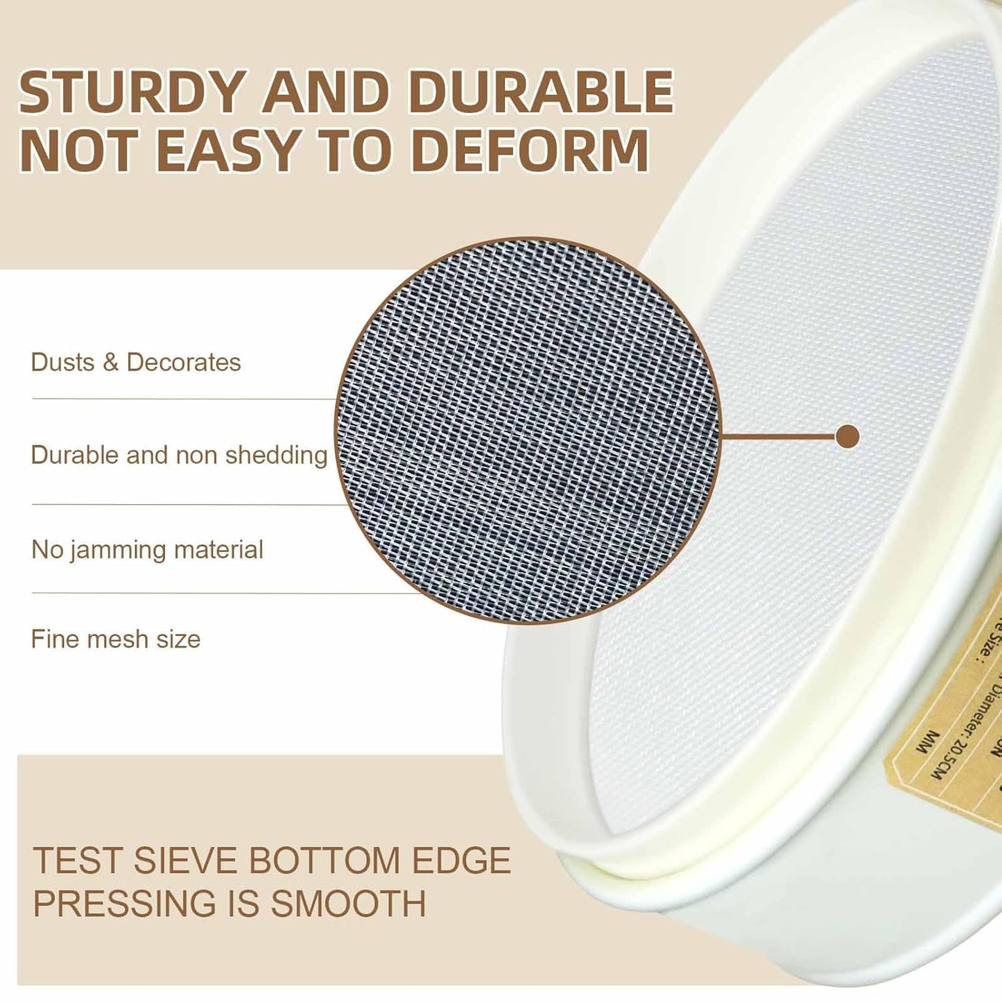 PVC Nylon Lab Sieve 80 Mesh(0.2mm), LVDALAB 7.9Inch(20cm) Diameter Sample Sifter Strainer for Industrial Lab Home