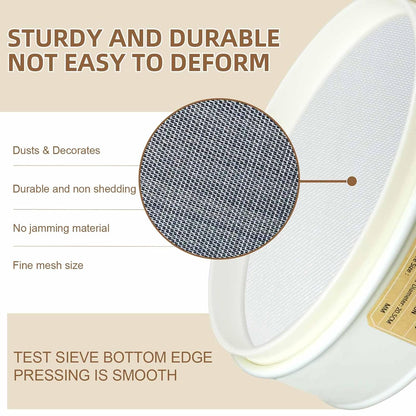 PVC Nylon Lab Sieve 80 Mesh(0.2mm), LVDALAB 7.9Inch(20cm) Diameter Sample Sifter Strainer for Industrial Lab Home
