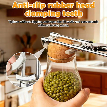 Adjustable Stainless Steel Jar Opener - Effortless Grip for Seniors & Weak Hands, Rust-Resistant Kitchen Gadget for Tight Lids (2)
