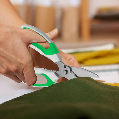 BoFuYuan Utility Scissors Heavy Duty: 8-Inch sharp Scissors All Purpose heavy duty, Serrated Blades Cut Carpet, Cardboard, Wire, Leather, Fabric, Multipurpose Shears for Kitchen, Garden, Office, Craft