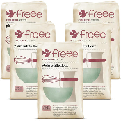 freee Plain White Flour Bag 2.2 lb (1 kg) | Gluten Free All-Purpose Flour Blend for Baking Bread, Cakes, Pastries & Cookies | Vegan, Kosher, Halal Certified | Imported from UK