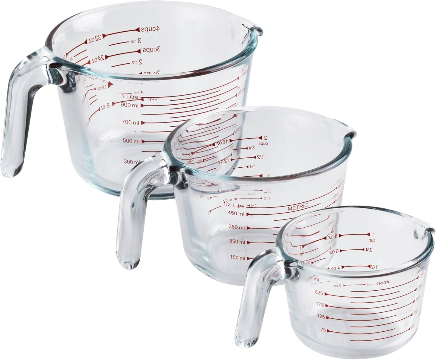 COOK WITH COLOR Glass Measuring Cups - Ideal for Cooking and Baking, Green