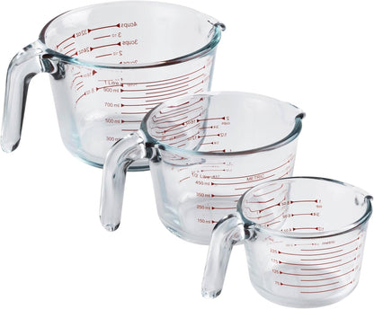COOK WITH COLOR Glass Measuring Cups - Ideal for Cooking and Baking, Green