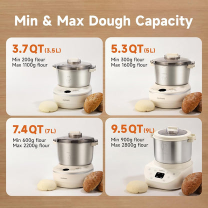 Joydeem Electric Dough Maker with Dual Seasonal Fermentation Function, 3.7Qt Dough Mixer Machine, Perfect for Bread Pizza Roti Dumpling Dough & Sourdough, HMJ-A351