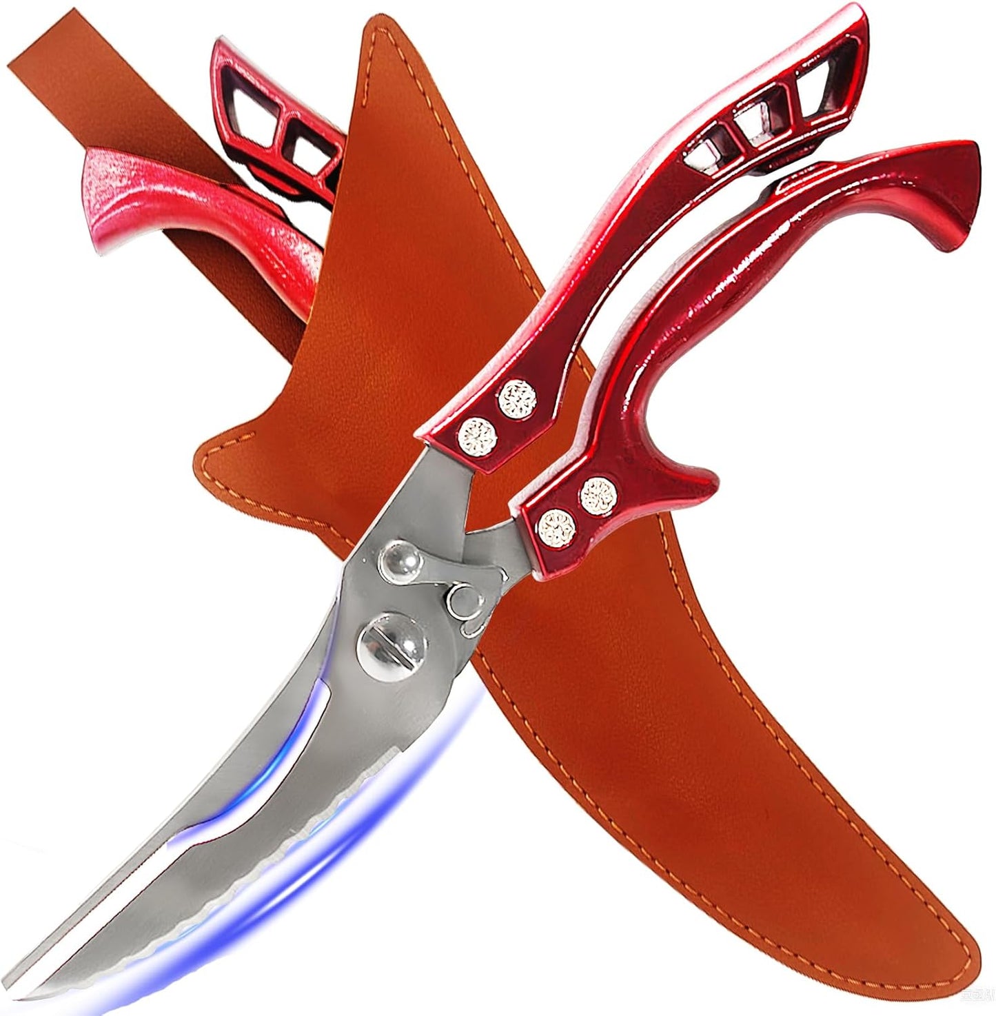 ANDONG Upgrade Heavy Duty Stainless Steel Kitchen Scissors - Professional Poultry Shears for Bone, Meat, Chicken, Fish, Turkey, Vegetables,Spring Loaded Multipurpose Ultra Sharp Utility Scissors