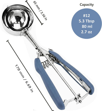 Ice Cream Scoop, 18/8 Stainless Steel Cookie Scoop, Cookie Scoops for Baking, 2 Tbsp/ 30 ml/ 1 oz Cookie Dough Scoop, Ice Cream Scooper with Trigger Release, Cookie Scooper for Baking