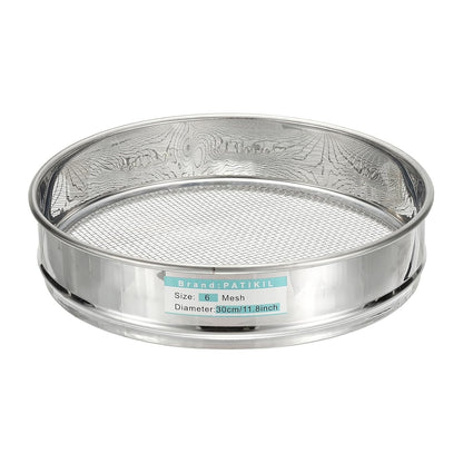 PATIKIL 10 Mesh(2mm) Lab Sieve, 11.8"(30cm) Diameter Sifting Screen 304 Stainless Steel Wire Cloth Fine Mesh Sieve for Industrial Laboratory Home Soil Sifter Dry Sift Screens Hash