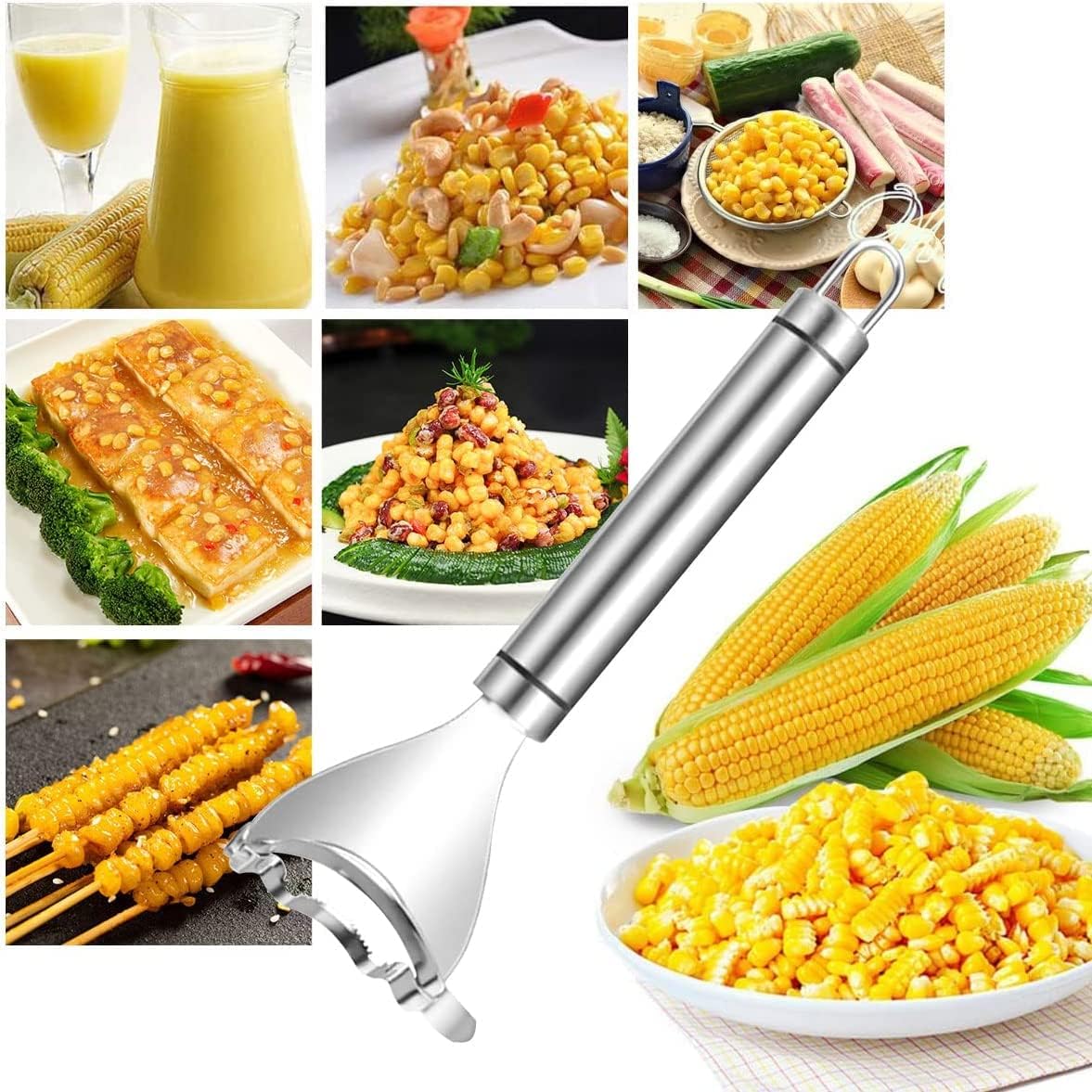 KOSIMI Magic Corn Peeler, Stripper Cob Tool, Premium Stainless Steel Thresher with Ergonomic Handle, Kitchen Gadget