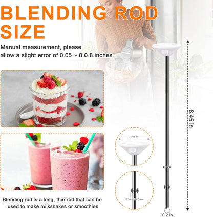 Hand Mixer Beaters Attachments for Kitchenaid Whisk, Beater, Dough Hook, Blending Rod, Stainless Steel Hand Mixers Blender Accessories for Kitchenaid KHM3 KHM5 KHM7 KHM9 KHM926 KHM512-6PCS