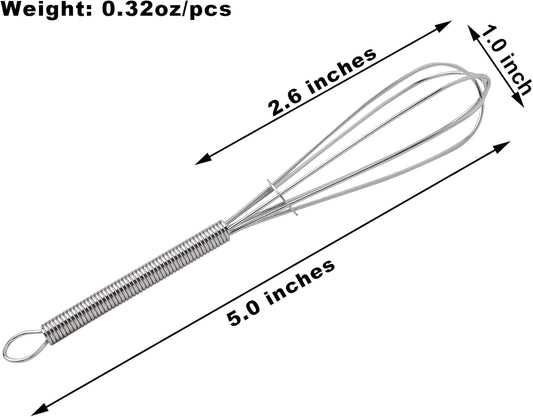 5 Inch Endurance Stainless Steel Mini Whisk/Egg Beater, Set of 12