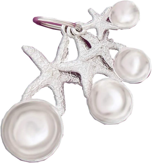 Décor Measuring Spoons - Starfish - Home Decorative kit, Set of 4 for Gift Measuring Dry and Liquid Ingredients