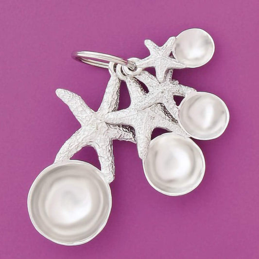 Décor Measuring Spoons - Starfish - Home Decorative kit, Set of 4 for Gift Measuring Dry and Liquid Ingredients