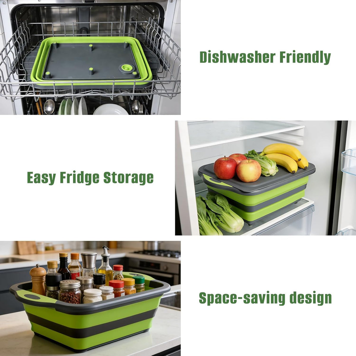 Collapsible BBQ Prep Tub with Lid, 3-in-1 Foldable Sink Tub