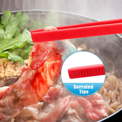 2 Pcs 11.8 Inch Silicone Tongs for Cooking Silicone Tweezer Trivet Toaster Tongs Long Heat Resistant Kitchen Grilling Serving Utensils for Food BBQ, Pan Fried Steak, Salad(Black)