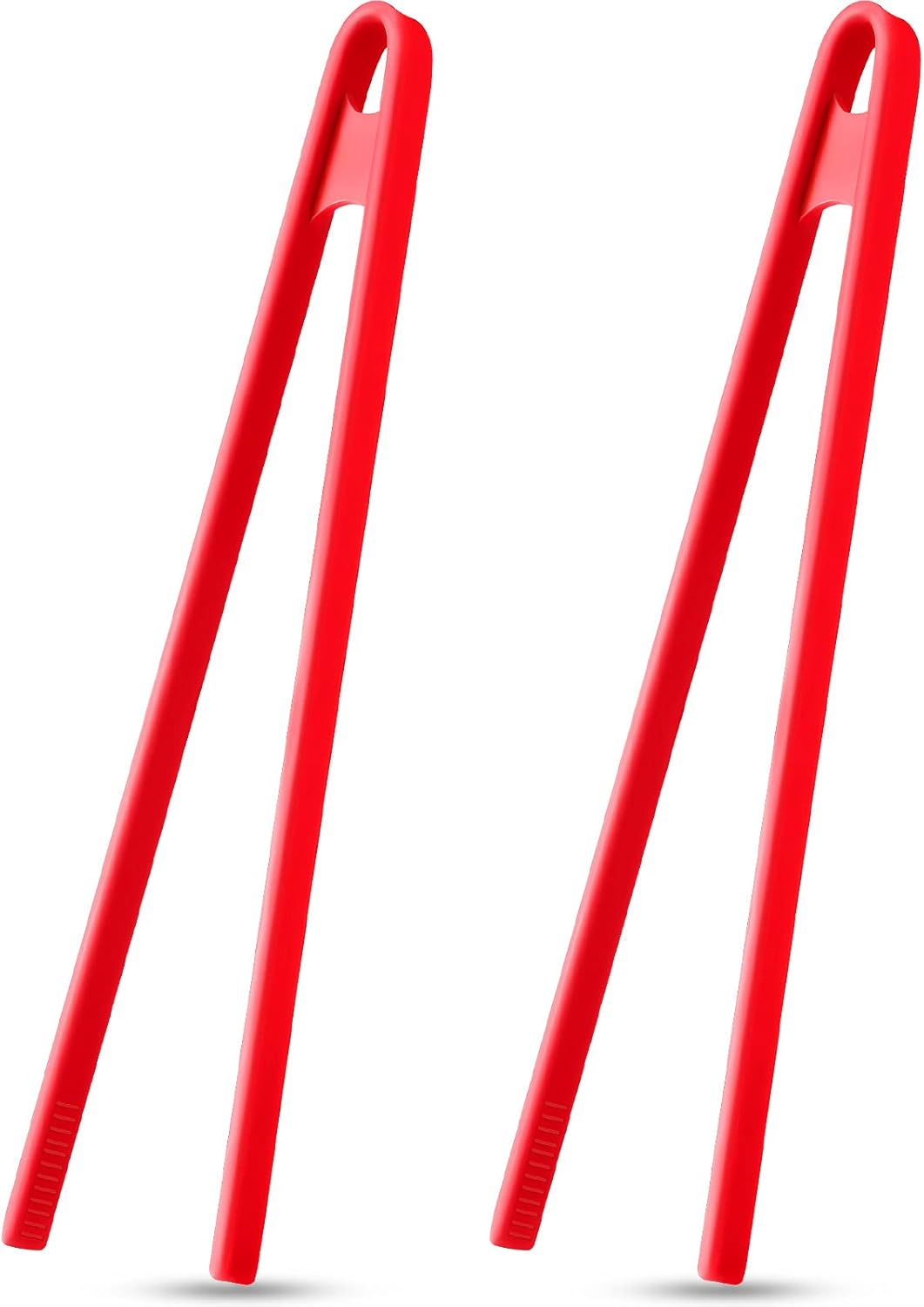 2 Pcs 11.8 Inch Silicone Tongs for Cooking Silicone Tweezer Trivet Toaster Tongs Long Heat Resistant Kitchen Grilling Serving Utensils for Food BBQ, Pan Fried Steak, Salad(Black)