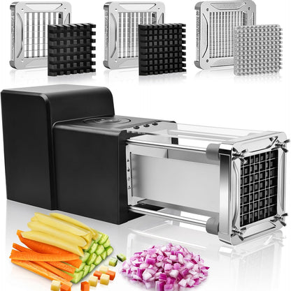 Electric French Fry Cutter, Commercial Grade Potato Cutter with 1/2-Inch Blade Stainless Steel Perfect for Potatoes Carrots Cucumbers