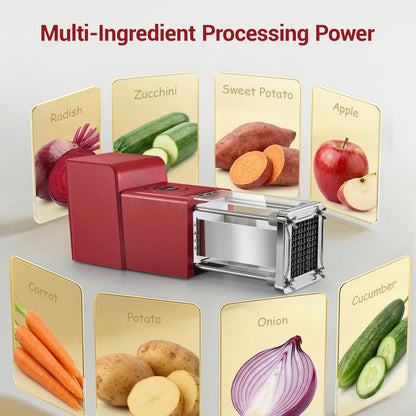 Electric French Fry Cutter, Commercial Grade Potato Cutter with 1/2-Inch Blade Stainless Steel Perfect for Potatoes Carrots Cucumbers
