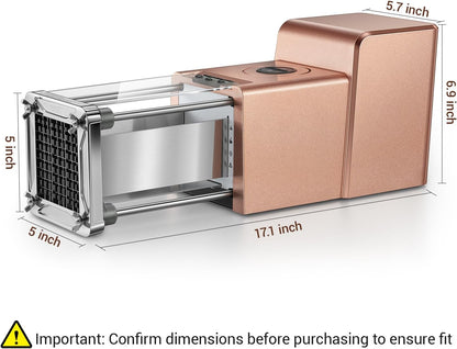 Electric French Fry Cutter, Commercial Grade Potato Cutter with 1/2-Inch Blade Stainless Steel Perfect for Potatoes Carrots Cucumbers