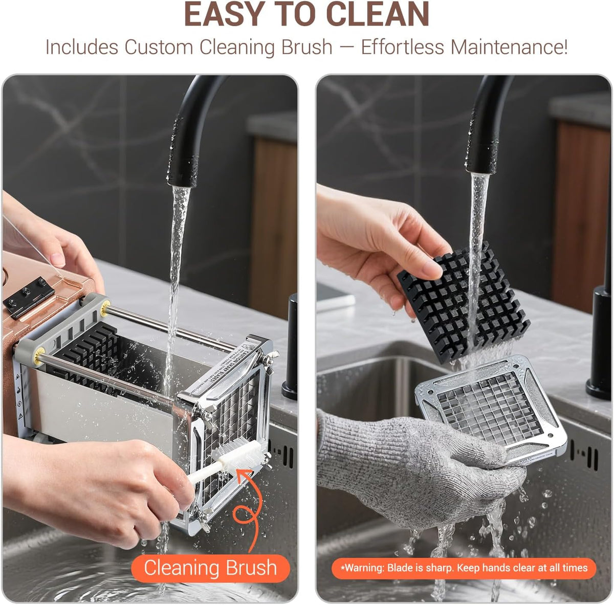 Electric French Fry Cutter, Commercial Grade Potato Cutter with 1/2-Inch Blade Stainless Steel Perfect for Potatoes Carrots Cucumbers