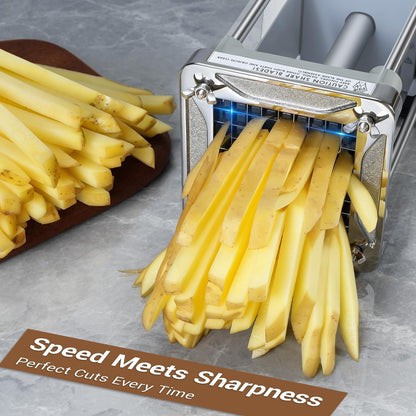 Electric French Fry Cutter, Commercial Grade Potato Cutter with 1/2-Inch Blade Stainless Steel Perfect for Potatoes Carrots Cucumbers