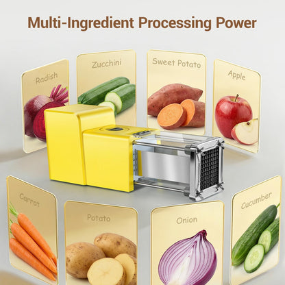 Electric French Fry Cutter, Commercial Grade Potato Cutter with 1/2-Inch Blade Stainless Steel Perfect for Potatoes Carrots Cucumbers
