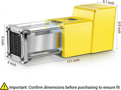Electric French Fry Cutter, Commercial Grade Potato Cutter with 1/2-Inch Blade Stainless Steel Perfect for Potatoes Carrots Cucumbers