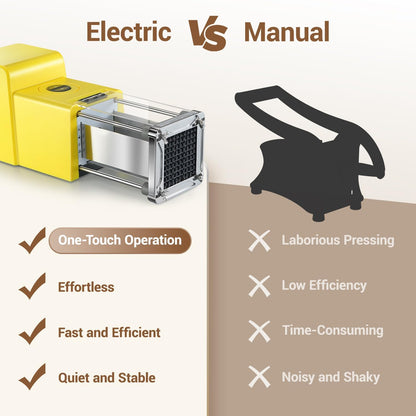 Electric French Fry Cutter, Commercial Grade Potato Cutter with 1/2-Inch Blade Stainless Steel Perfect for Potatoes Carrots Cucumbers