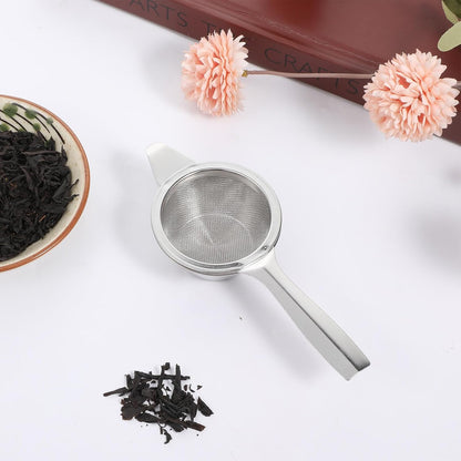 2 PCS Matcha Sifter, Small Fine Mesh Strainer Metal Micro Sifter Mini Cocktail Strainer with Base Stainless Steel Sieve with Handle for Tea, Juicing, Coffee, Cocktail, Powdered Sugar